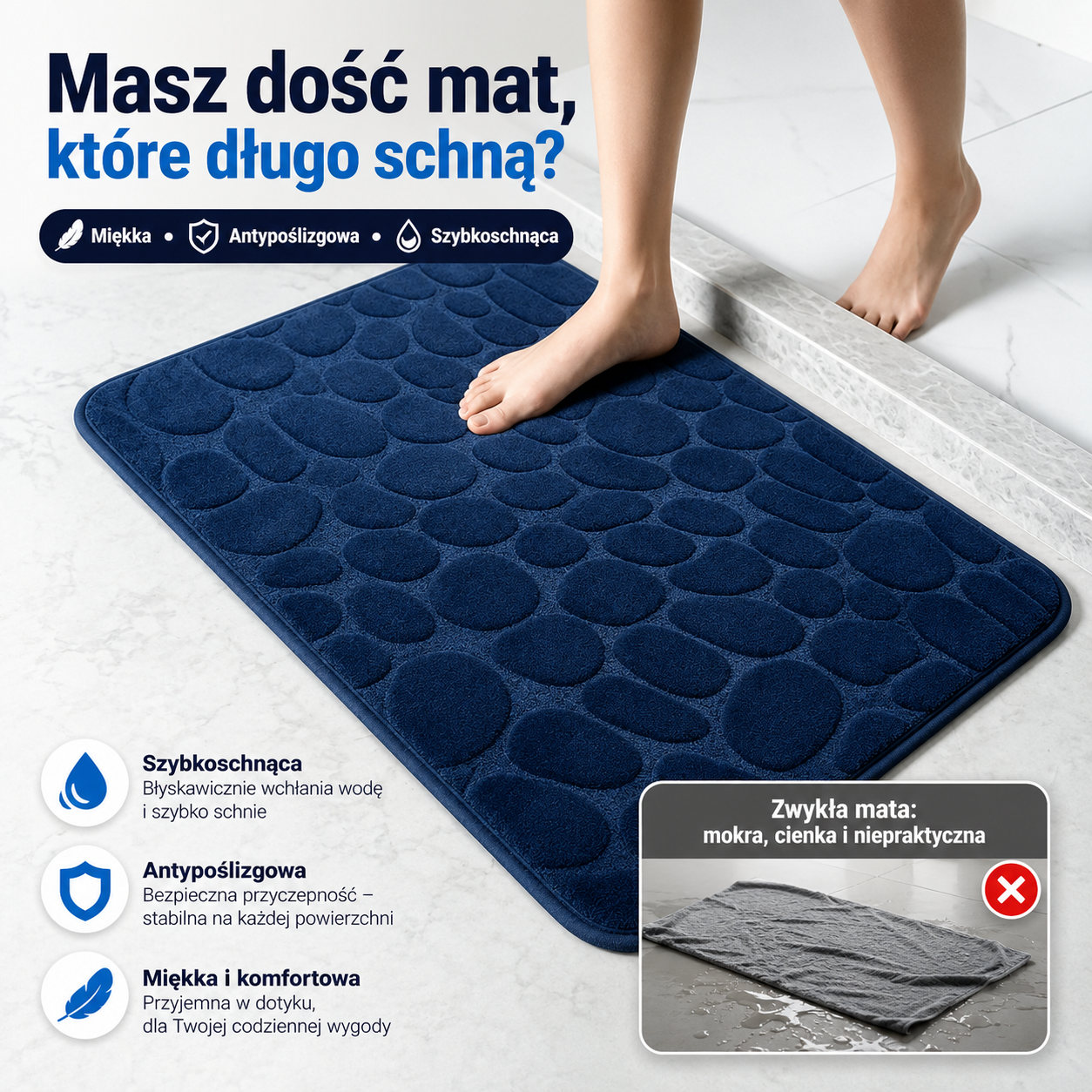 DryStep™ – szybkoschnąca mata łazienkowa